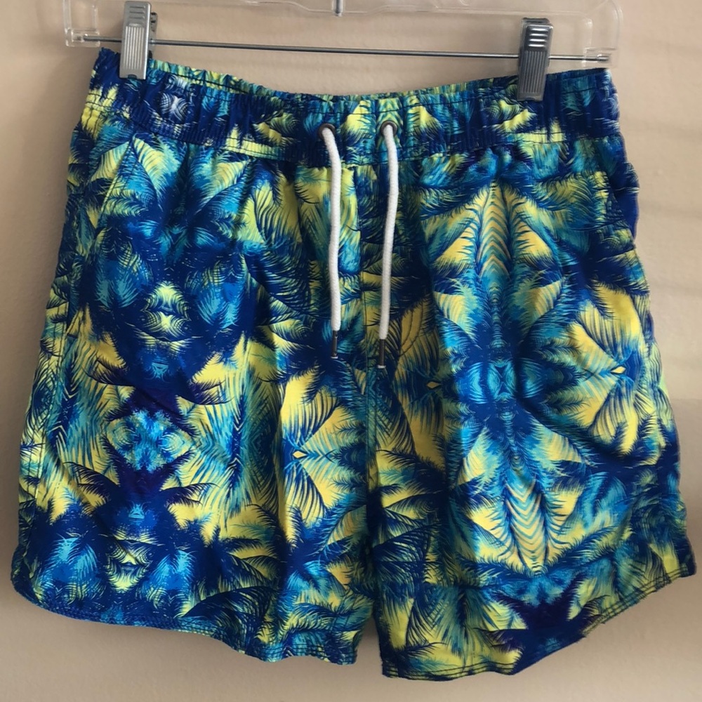Influence Blue & Yellow Swim Trunks Sz30